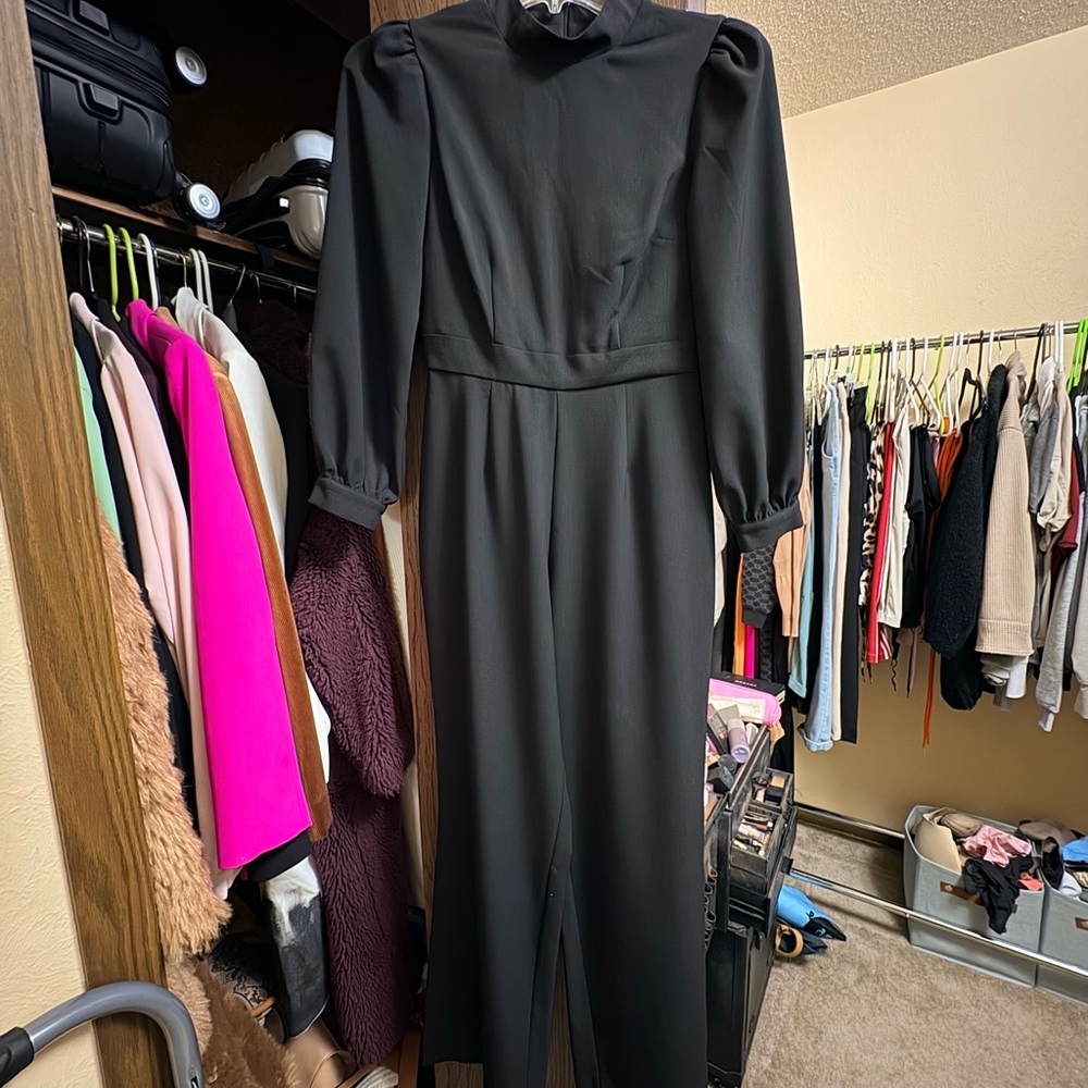 Express Elegant Black Long Sleeve Dress